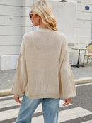 Loose V-Neck Cable Knit Sweater Cardigan