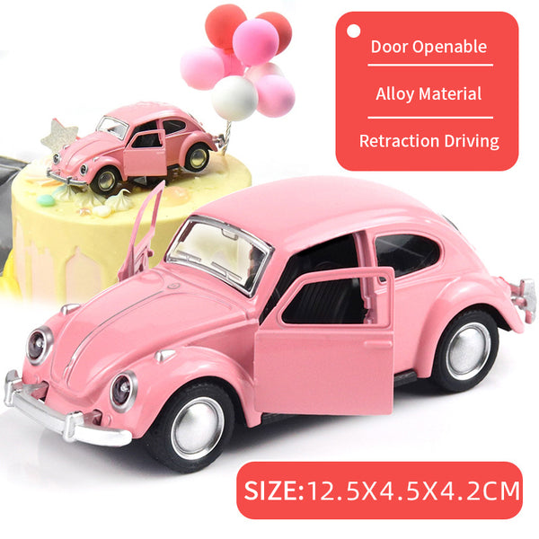 Alloy Car Model Classic Car Door Pull Back Children's Toy Car Girl Cake Decoration Car Ornaments