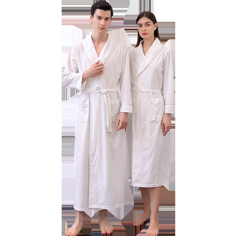 Thin satin bathrobe with quick drying water absorption for couples women's long and plus size yukata for men - TrendTrove