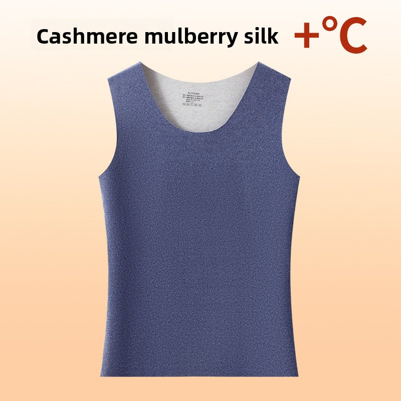 Wool and silk thermal vest for men