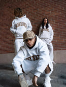 Streetwear Hooded Sweatshirt Set with Leopard Embroidery