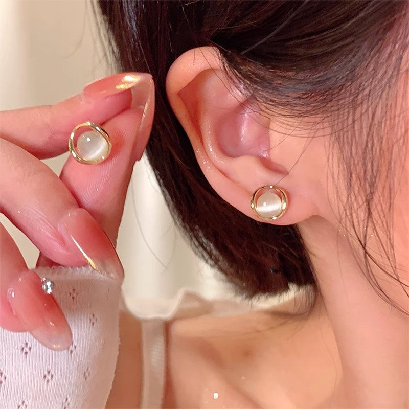 S925 Silver Pearl Earrings Elegant Light Luxury Fashion Jewelry