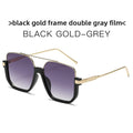 Plain double-beam large-frame anti-blue light retro glasses