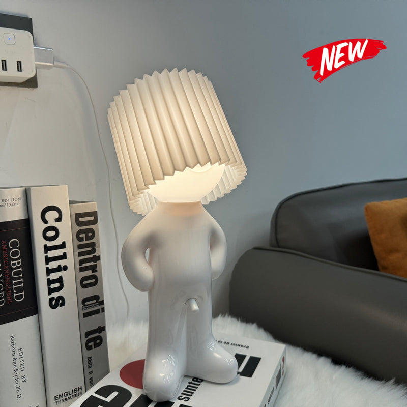 USB plug-in creative MR P shy desk lamp a little shy boy naughty night light without plug - TrendTrove