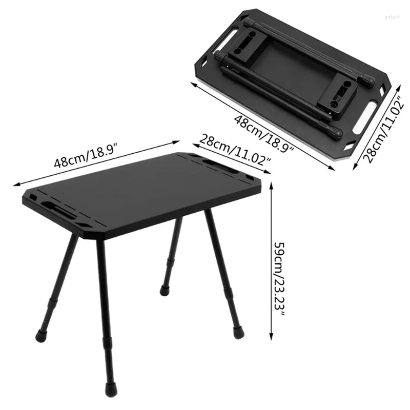 Folding Picnic Table Adjustable Height Outdoor Table Aluminium Alloy Tactical Table for Outdoor Indoor Picnic BBQ Hiking - TrendTrove