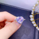 A light purple zircon ring