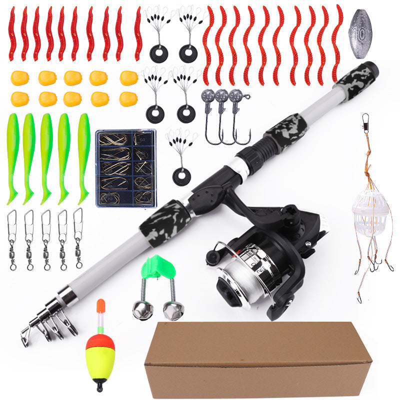 FISHKING Telescopic Fishing Rod Set with Reel and Accessories