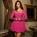 Backless Long Sleeves Elegant Bud Skirt