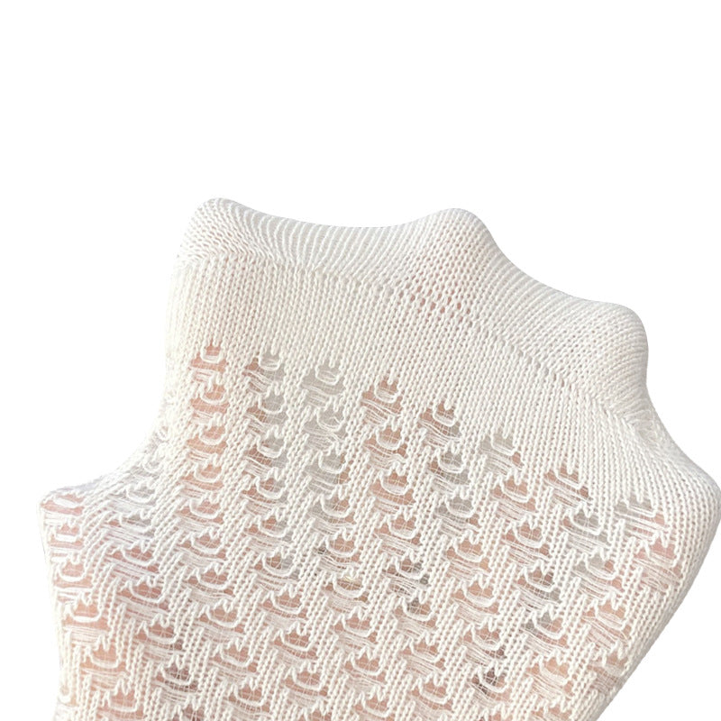 Children's Socks Combed Cotton Girl Baby Bow Princess Socks Hollow Mesh Dance Socks - TrendTrove