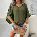 Women's spring and summer casual loose hollow sweater