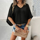 Women's spring and summer casual loose hollow sweater