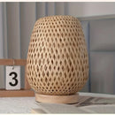 Retro Japanese Style Lamp Bamboo Woven Desk Lamp Handmade Rattan LED Desk Lamp Wooden House Decoration Light - TrendTrove