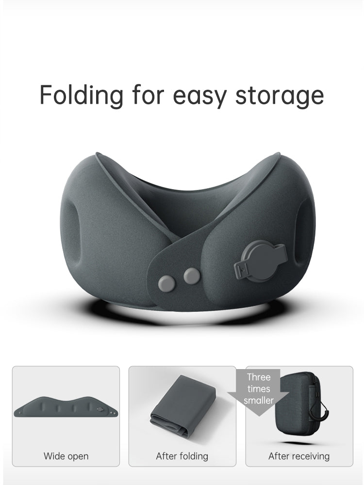 Inflatable U-shaped pillow portable neck pillow neck pillow can be stored airplane travel sleeping U-shaped pillow neck support neck cover - TrendTrove