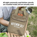 Camping Kitchen Set 8pcs Camping Outdoor Cookware Kit Stainless Steel Camping Tool Travel Set And Utensil Organizer Storage bag - TrendTrove