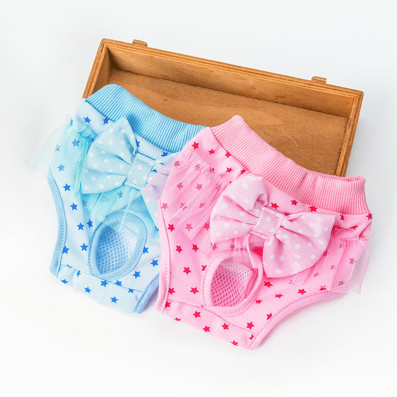 Female Canine Menstrual Panties Menstrual Safety Pants Princess Bowknot