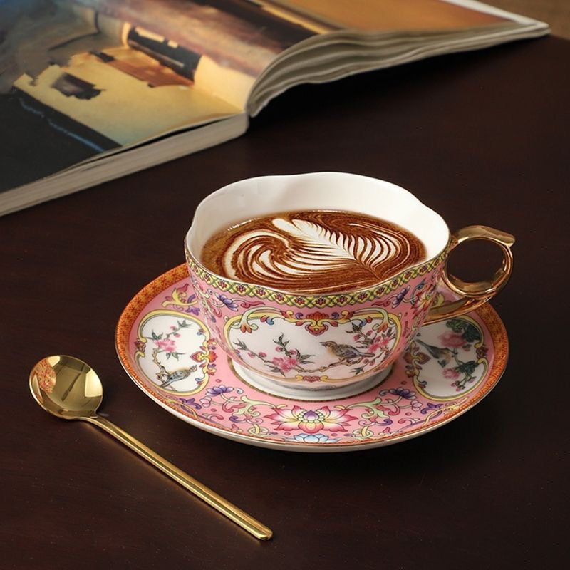 Enamel Color Ceramic Coffee Cup Set