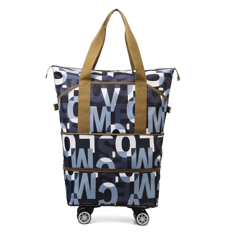 Wheeled Travel Luggage Bag with Water-Repellent Oxford Fabric