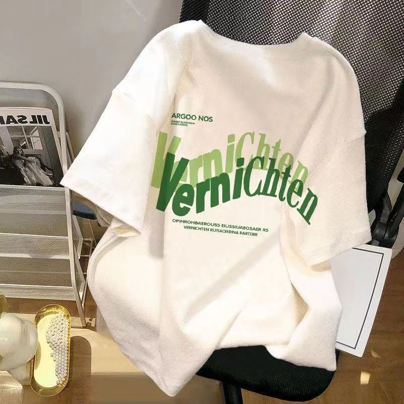 Cartoon Print Ice Silk Short Sleeve T-Shirt