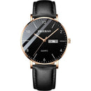 Men's Waterproof Quartz Watch with Double Calendar and Luminous Feature