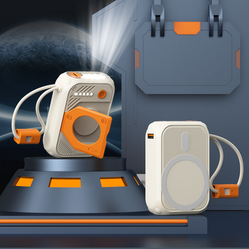 Mini built-in cable mecha power bank