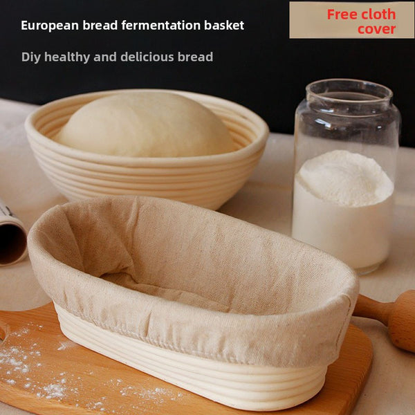 Natural Rattan Bread Fermentation Basket with Cloth Cover