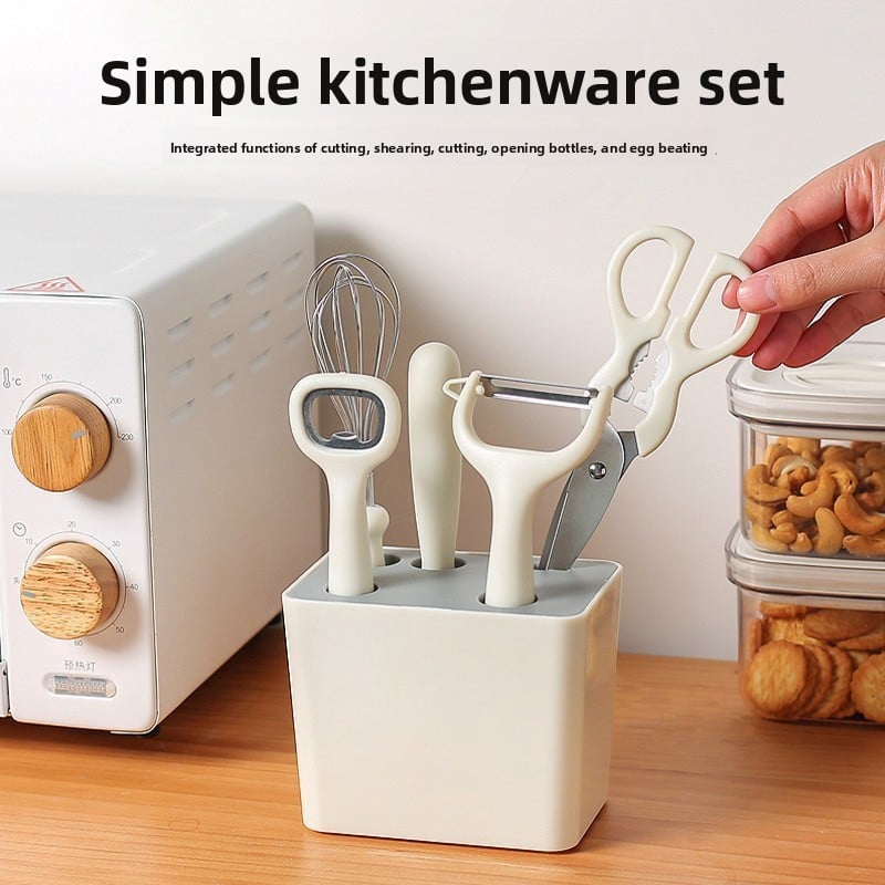 Kitchen Set Household Baby Food Supplemental Gadget Internet Celebrity Scissors Fruit Knife Bottle Opener Peeler Knife Six-piece Set