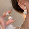 S925 Silver Pearl Earrings Elegant Light Luxury Fashion Jewelry