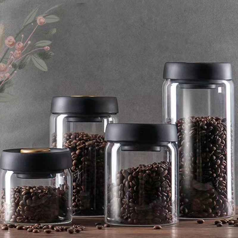 Vacuum Sealed Jar Food Grade Borosilicate Glass Storage Jar Kitchen Dispensing Bottle Tea Coffee Bean Storage Jar