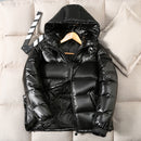 Men's Glossy No-Wash Hooded Winter Jacket