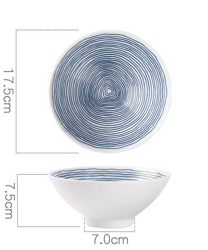 Creative Annual Ring Line Ceramic Dinner Plate Set