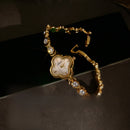 Four-Leaf Clover Diamond Bracelet Watch Women
