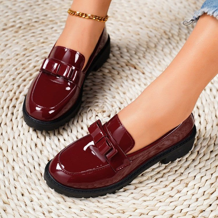 Round Toe Tassel Mid-Heel Loafers