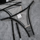 Nude Feel Breathable Mesh See-through Underwear Four-piece Set