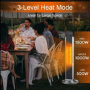 Electric Patio Heater For Outdoor Use, Infrared Heater W Remote, Auto Shut Off