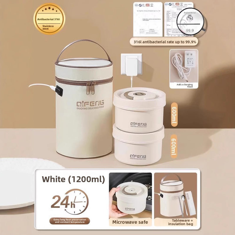 Electric Insulated Lunch Box with Heating and Microwave Safe