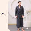 Thin satin bathrobe with quick drying water absorption for couples women's long and plus size yukata for men - TrendTrove