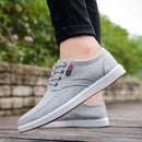 Men's Lace-up Canvas Shoes Casual Men Breathable Walking Flats Shoes