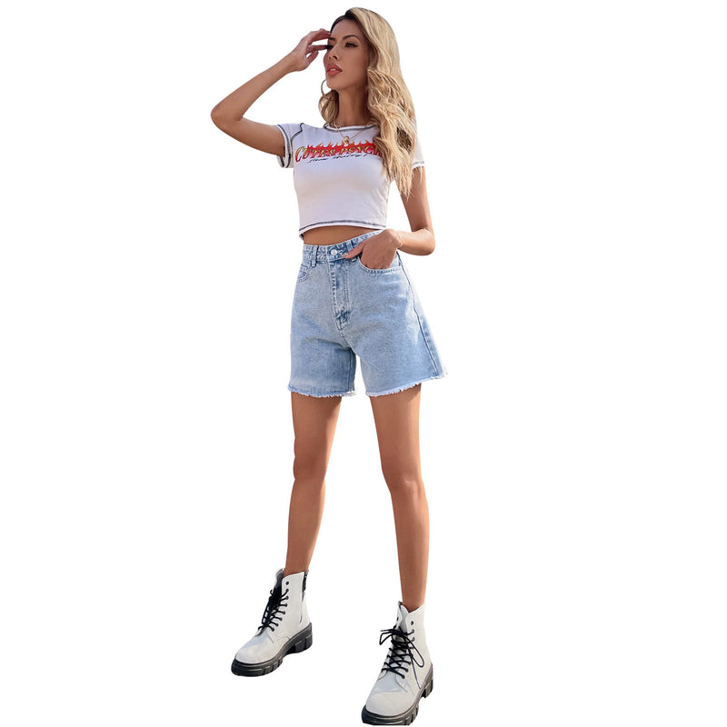 High Waist Loose Casual Women's Denim Shorts
