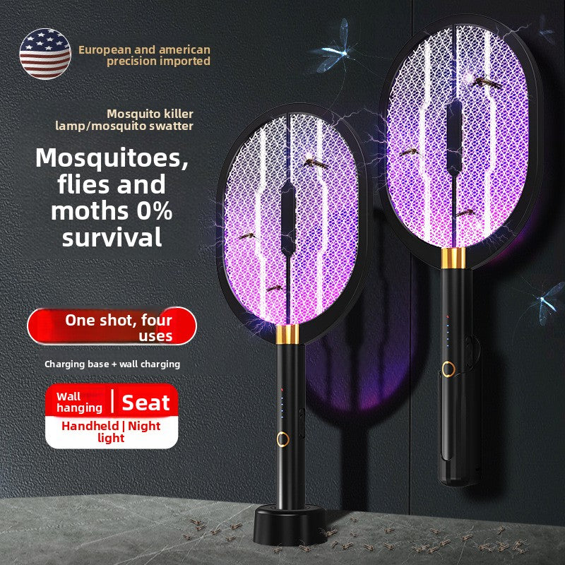 Three-in-One Electric Mosquito Swatter with LED Light