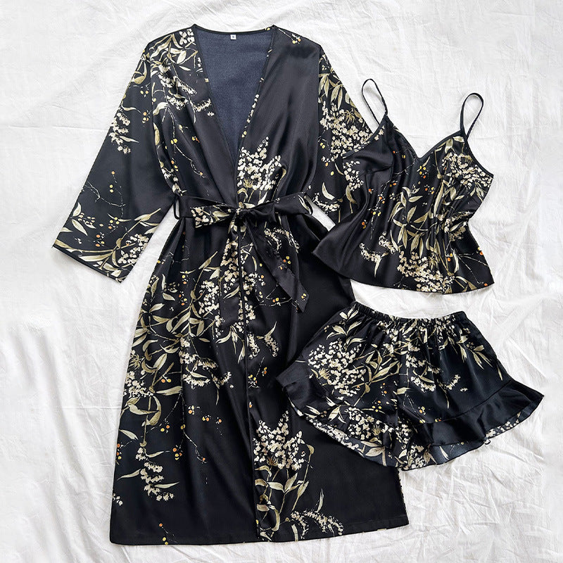 Satin Nightgown Light Printed