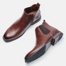 Classic Men's Chelsea Boots with Wooden Heel