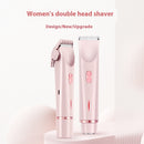 2 In 1 Hair Remover Women's Double Head Shaver Private Pubic Hair Trimmer Electric Razor Wet Dry Electric Body Hair