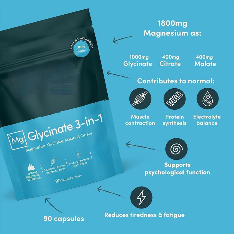 Magnesium Glycinate 3-in-1 Dietary Supplement Capsules