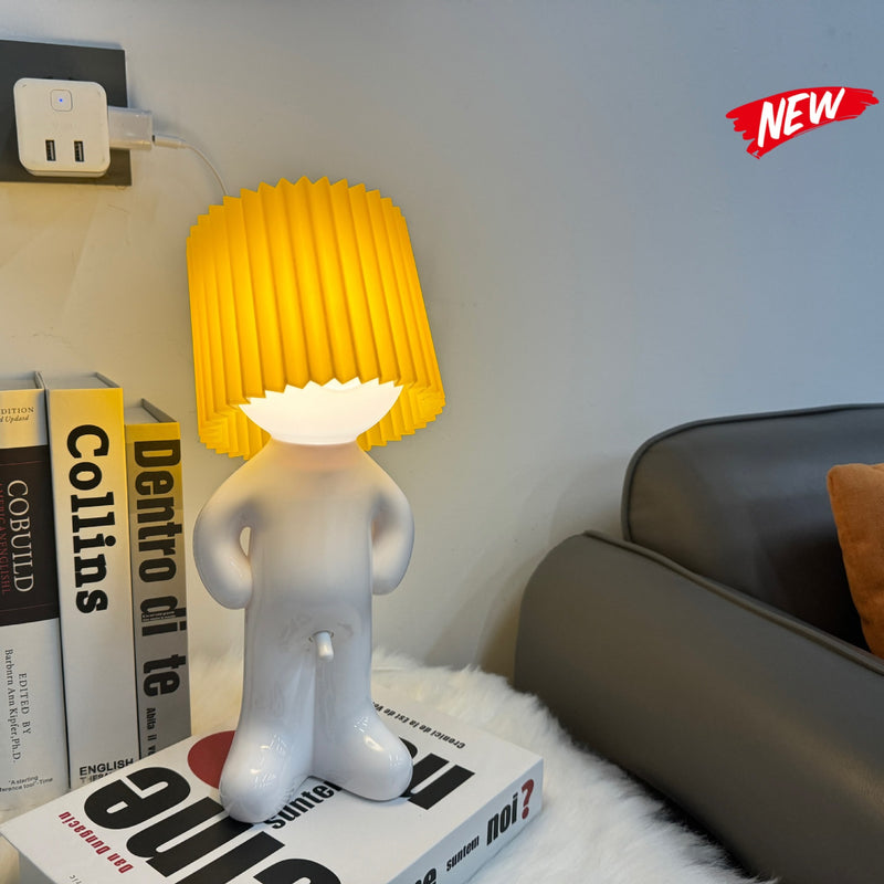 USB plug-in creative MR P shy desk lamp a little shy boy naughty night light without plug - TrendTrove