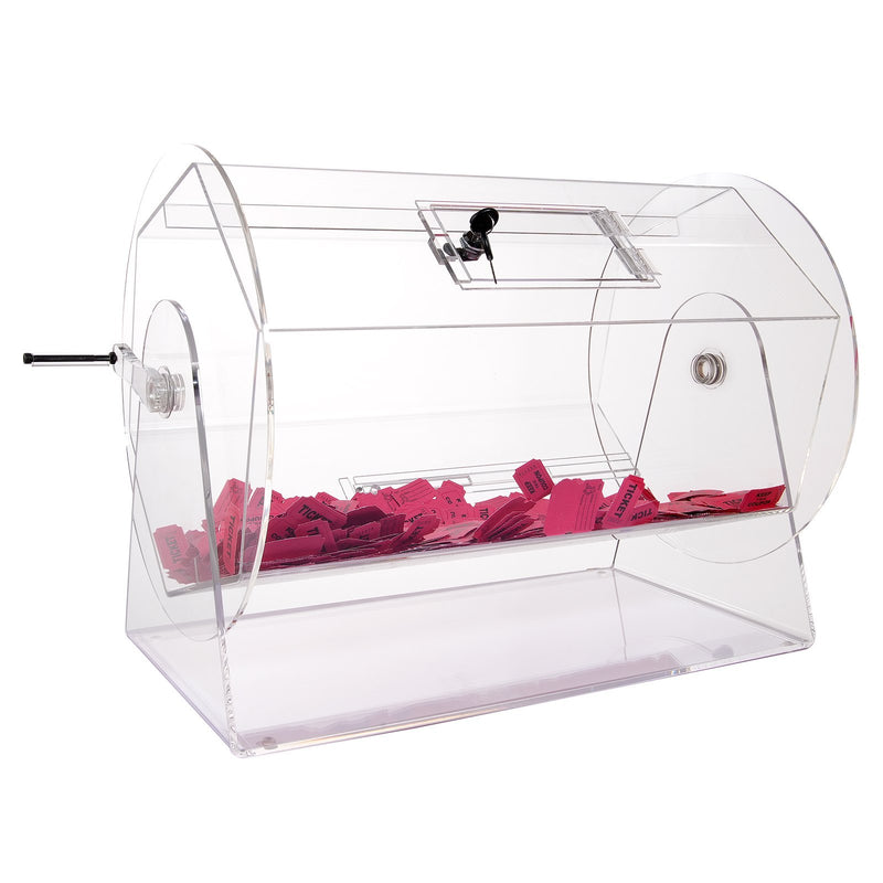 VEVOR Acrylic Raffle Drum,Professional Raffle Ticket Spinning Cage With 2 Keys, Transparent Lottery Spinning Drawing, Holds 10000 Tickets Or 300 Raffle Balls, Raffle Ticket Box For Lottery Games Bing