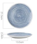 Creative Annual Ring Line Ceramic Dinner Plate Set