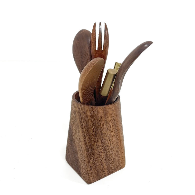 Solid Wood Retro Pen Holder