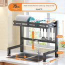 Kitchen Sink Dish Drying Rack with Adjustable Layers