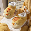 Indoor Home Non-slip Thick Bottom Furry Cotton-padded Shoes With Velvet