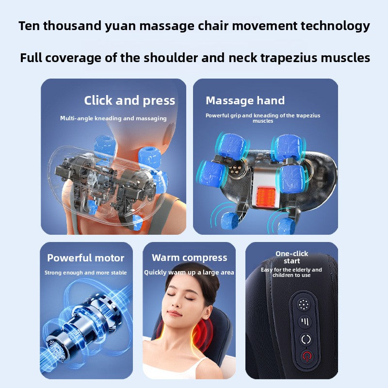 Rechargeable Shoulder Neck Massager with Heat and Kneading Function